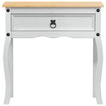 vidaXL Table console avec tiroir Blanc 73 x 35 x 73 cm Pin massif
