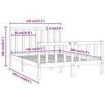 vidaXL Cadre de lit Blanc Bois massif 140x200 cm