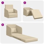 vidaXL Canapé Lit au Sol 2-en-1 Crème 65x80x83 cm Tissu