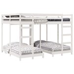 vidaXL Cadre de lit superposé triple Blanc 160 x 200 cm Pin massif