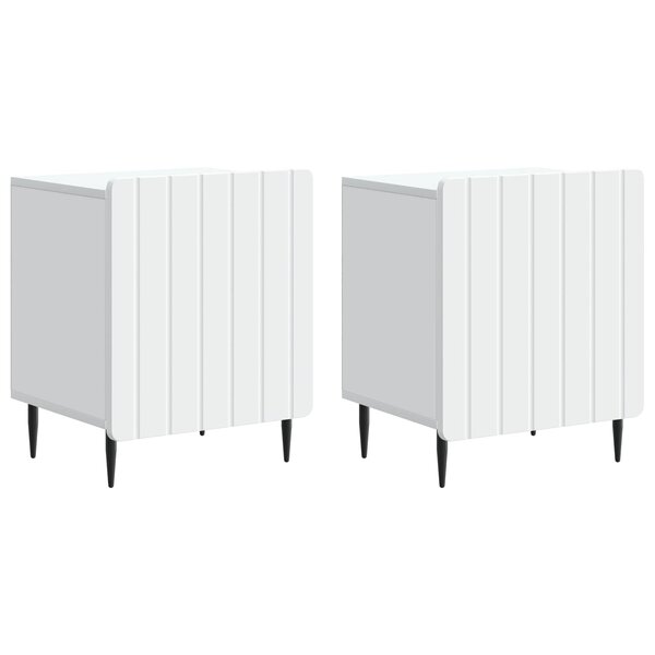 vidaXL Cabinet de chevet 2 Pièces Blanc 43 x 34 5 x 52 cm
