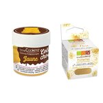 Colorant alimentaire liposoluble jaune + paillettes dorées