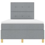 vidaXL Lit box spring avec matelas et lumière LED Gris clair 120x200 cm Tissu