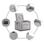 vidaXL Fauteuil inclinable électrique gris nuage tissu