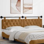vidaXL Tête de lit suspendue Marron Velours