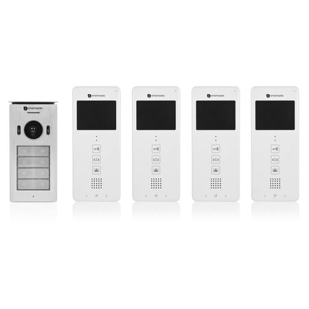 Smartwares Système d'interphone vidéo 4 appartements 20 5x8 6x2 1 cm