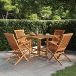 vidaXL Ensemble à manger d'extérieur pliable 5 Pièces Bois solide de teck