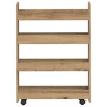 vidaXL Chariot de rangement étroit 4 niveaux chêne artisanal