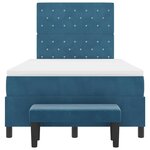 vidaXL Lit à ressorts avec tête de lit Bleu foncé 200 x 120 cm Velours