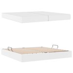 vidaXL Lit avec rangement et matelas avec stockage 2 pc Blanc Cuir