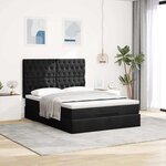 vidaXL Cadre de lit ottoman avec matelas noir 140x190 cm velours