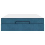 vidaXL Cadre de lit avec matelas avec matelas 2 Pièces Bleu Velours