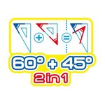 Kit 3 instruments de traçage avec équerre 2 en 1 INCASSABLE FLEX MAPED