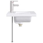 vidaXL Lavabo de salle de bains Chrome 42 x 40 x 16 5 cm métal