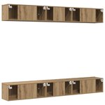 vidaXL Ensemble meuble TV 6 Pièces chêne artisanal 80 x 30 x 30 cm