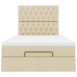 vidaXL Cadre de lit ottoman avec matelas crème 120x200cm tissu