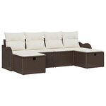 vidaXL Ensemble de canapé de jardin 6 Pièces Marron Poly rotin