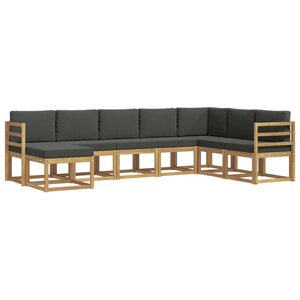 vidaXL Ensemble de canapés d'extérieur 8 Pièces Blanc et anthracite