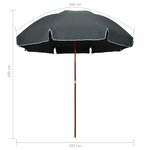 vidaXL Parasol de jardin avec mât en acier 300 cm anthracite