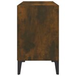 vidaXL Meuble TV avec pieds en métal Chêne fumé 69 5x30x50 cm