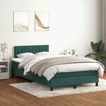 vidaXL Sommier à lattes de lit et matelas et LED vert foncé 120x220cm velours