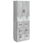 vidaXL Ensemble de Meubles 2 Pièces Sonoma gris 66 x 34 5 x 87 cm