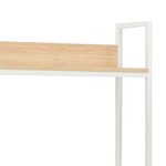 vidaXL Bureau d'ordinateur Blanc et chêne 120 x 60 x 138 cm