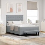 vidaXL Lit à ressorts avec matelas Gris clair 140 x 190 cm tissu