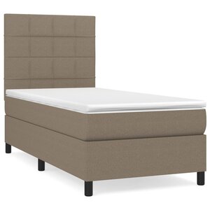 vidaXL Sommier à lattes de lit avec matelas Taupe 90x200 cm Tissu