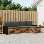 vidaXL Ensemble de canapés d'extérieur 5 pc Naturel et Anthracite