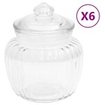 vidaXL Pots de conservation 6 Pièces 500 ml Verre