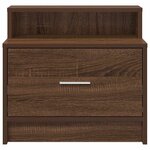 vidaXL Table de chevet avec tiroir chêne marron 51x31x47 cm