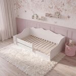 Lit au sol Montessori Emma 140 x 70 cm - sans matelas  blanc