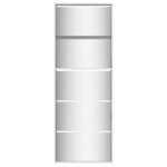 vidaXL Armoire chaussures miroir 5niveaux blanc brillant 63x17x169 5cm