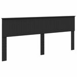 vidaXL Cadre de lit avec tête de lit Noir 200 x 200 cm Pin massif