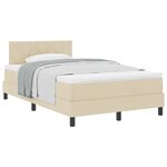 vidaXL Lit à ressorts avec matelas Crème 120 x 190 cm tissu