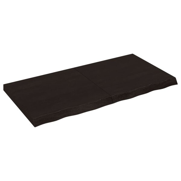 vidaXL Dessus de table marron foncé bois chêne massif traité