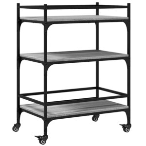 vidaXL Chariot de cuisine sonoma gris 65x40x86 5 cm bois d'ingénierie