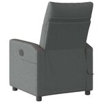 vidaXL Fauteuil inclinable de massage en tissu gris foncé