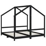 vidaXL Cadre de lit pour enfant noir 2x(80x160) cm bois de pin massif