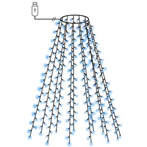 vidaXL Guirlande lumineuse d'arbre de Noël 210 LED Bleu 210 cm