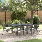 Ensemble de salle à manger de jardin vidaXL 9 pièces gris anthracite