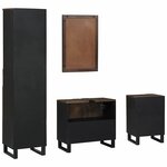 vidaXL Ensemble de mobilier de salle de bain avec tiroir 4 Pièces Blanc