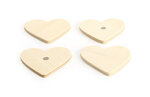 Magnet coeur en bois 5 cm 4 pièces