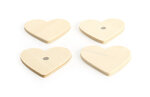 Magnet Coeur en bois 5 cm 4 pièces