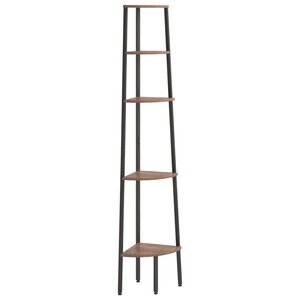 vidaXL Étagère d'angle 5 niveaux Marron foncé et noir 45 5x31 5x180 cm