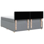 vidaXL Sommier à lattes de lit avec matelas Gris clair 180x200cm Tissu
