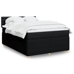 vidaXL Sommier à lattes de lit avec matelas Noir 160x200 cm Tissu