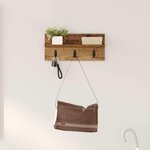 vidaXL Porte-manteau mural avec étagère Bois ancien 40 x 10.5 x 18 cm