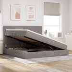 vidaXL Lit avec des lumières à LED Taupe 200 x 200 cm tissu